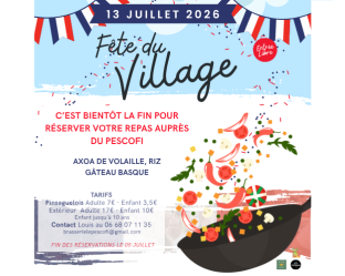 Inscription repas, f&ecirc;te du village