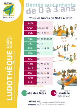 Image plannin,g de la ludothèque de Pinsaguel 2026-27